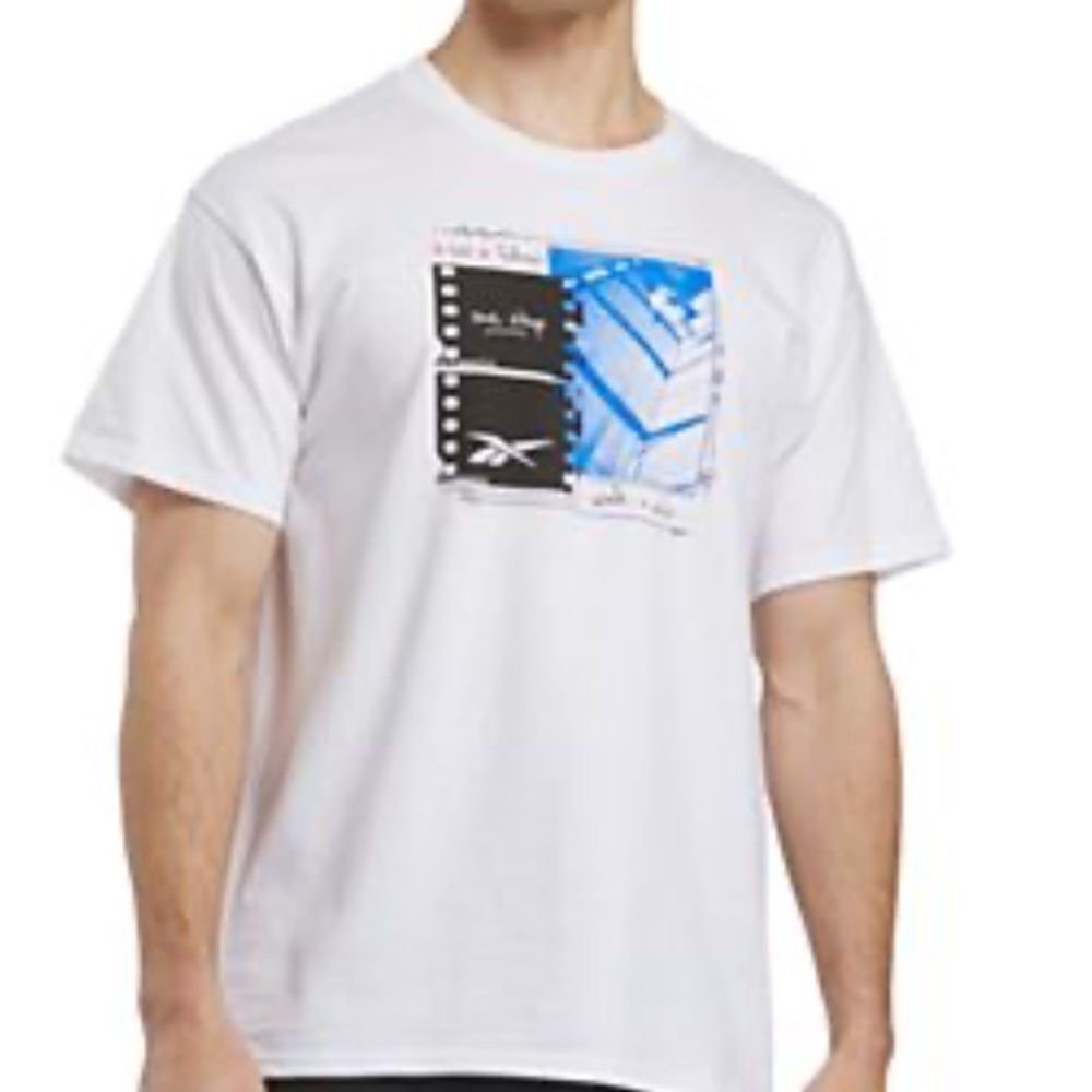 Reebok Men's White Graphic T-Shirt